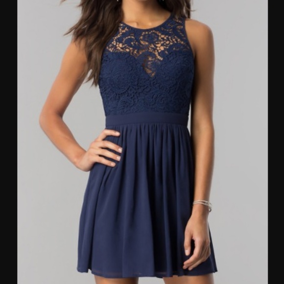 PromGirl Dresses & Skirts - Embroidered-Lace-Bodice Short Homecoming Dress